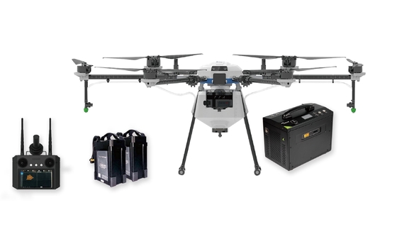 Zelfstandig programma Bedienen plantenbeschermingsdrone met TPU sector sproeivorm