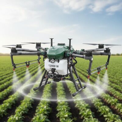 Hoge nauwkeurigheid 12000 W Vluchtduur Landbouwdrone met sector spuitvormige UAV spuit