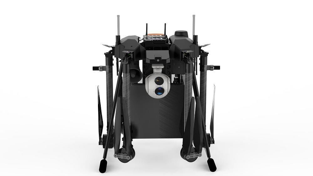 Industriële medicijnsproeidrone met vernevelingsmondstuk, propeller en sproeipomp